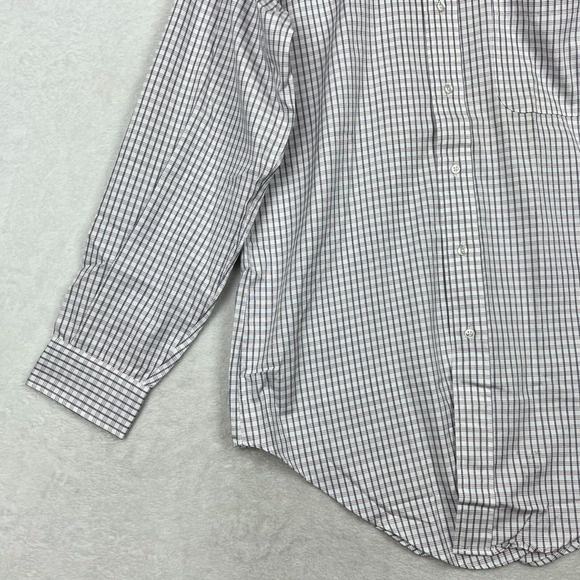 Vintage Brooks Brothers Dress Shirt Men 15.5 Button Up Check Blue Red USA VTG - Picture 3 of 10